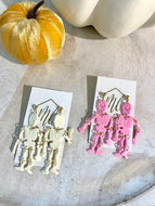 Halloween Skeleton Clay Earrings