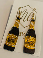 Dark and Tan Beer Earrings