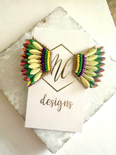 Mardi Gras Angel Wing Earrings