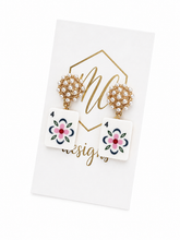 Small Pearl Cluster Mahjong Earrings