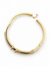 Gold Zirconia H Initial Cuff Bracelet