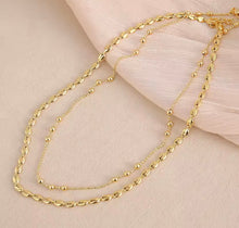 Double Gold Beaded Necklaces