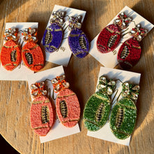 New Jeweled Football Seed Beaded Earrings