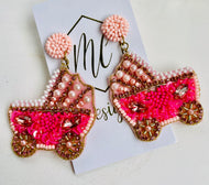 Beaded Baby Carriage Earrings
