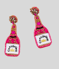 Pink Beaded Champagne Earrings