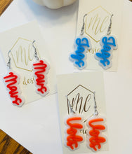 Scripted Football Team Earrings