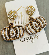 Sm/med Beaded Pumpkin Earrings Halloween
