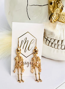 Dainty Skeleton Halloween Earrings