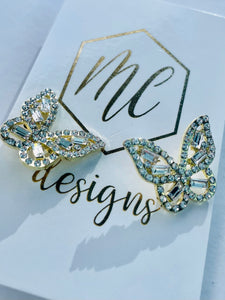 Rhinestone Open Butterfly Earrings