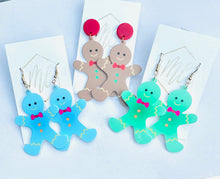 Acrylic Gingerbread Man Christmas Earrings