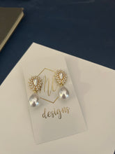 Simple Elegant Pearl and Petal Drop Earrings