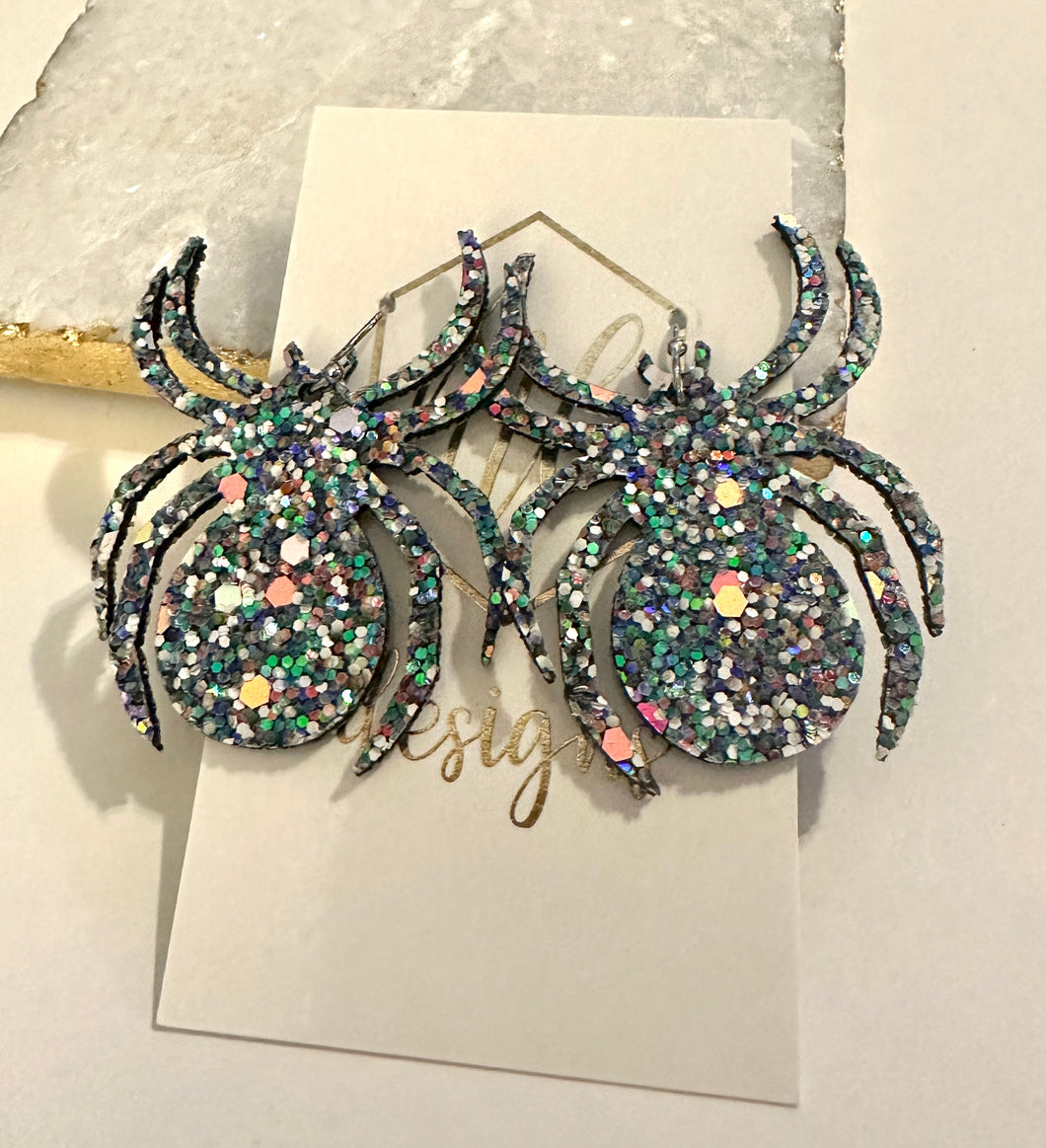 Glitter Spider Earrings Halloween