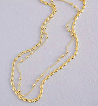 Double Gold Beaded Necklaces