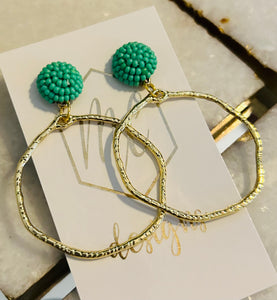 Irregular Gold Circle with Beaded Tops