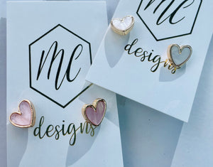 Pearl Heart Studs