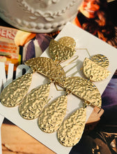 Gold Hammered Tiered Earrings