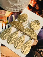 Gold Hammered Tiered Earrings