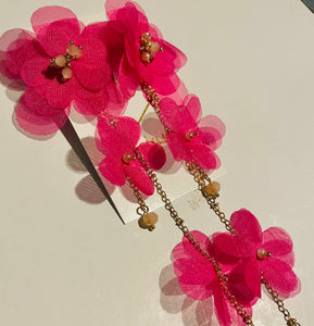 Long Statement Flower Earrings