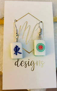 Tiny Mahjong Dangle Earrings