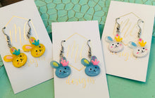 Easter Bunny Earrings with Crowns