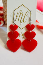 New Acrylic Heart Valentine Ascending Earrings