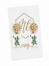 Small Pearl Cluster Mahjong Earrings