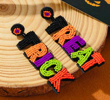 Beaded Trick or Treat Halloween Earrings