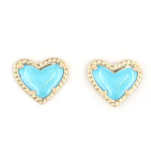 Heart Studs 3-D Jeweled