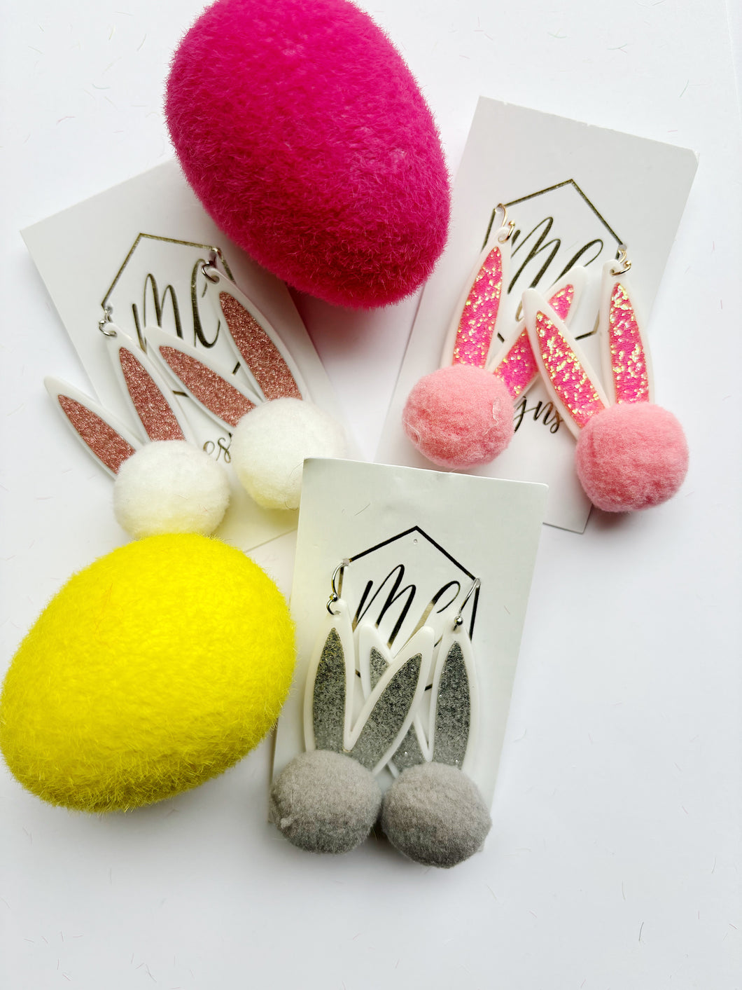 Pom Pom Bunny Easter Earrings