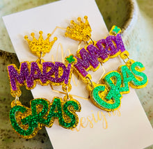 Glitter Mardi Gras Earrings