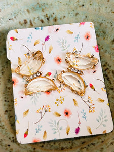 Big Butterfly Jeweled Earrings