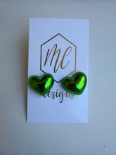 Metallic Heart Stud Earrings