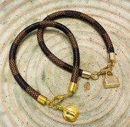 Brown Leather Bracelet with Charm