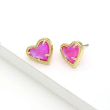 Heart Studs 3-D Jeweled