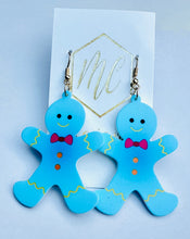 Acrylic Gingerbread Man Christmas Earrings