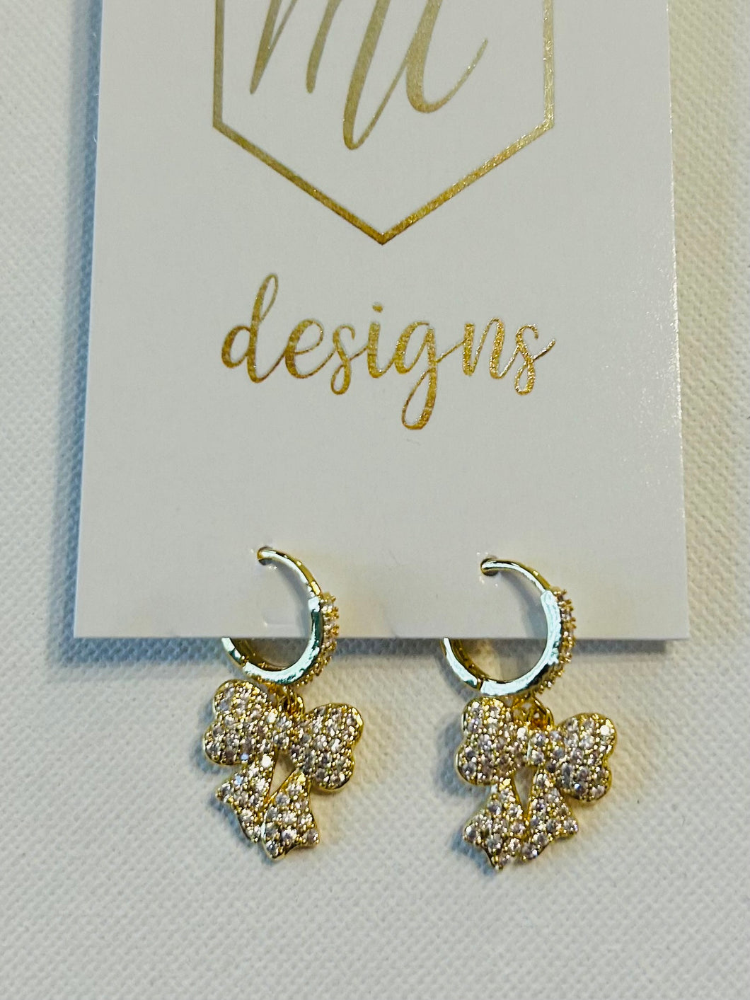 Small Rhinestone Bow Hoops