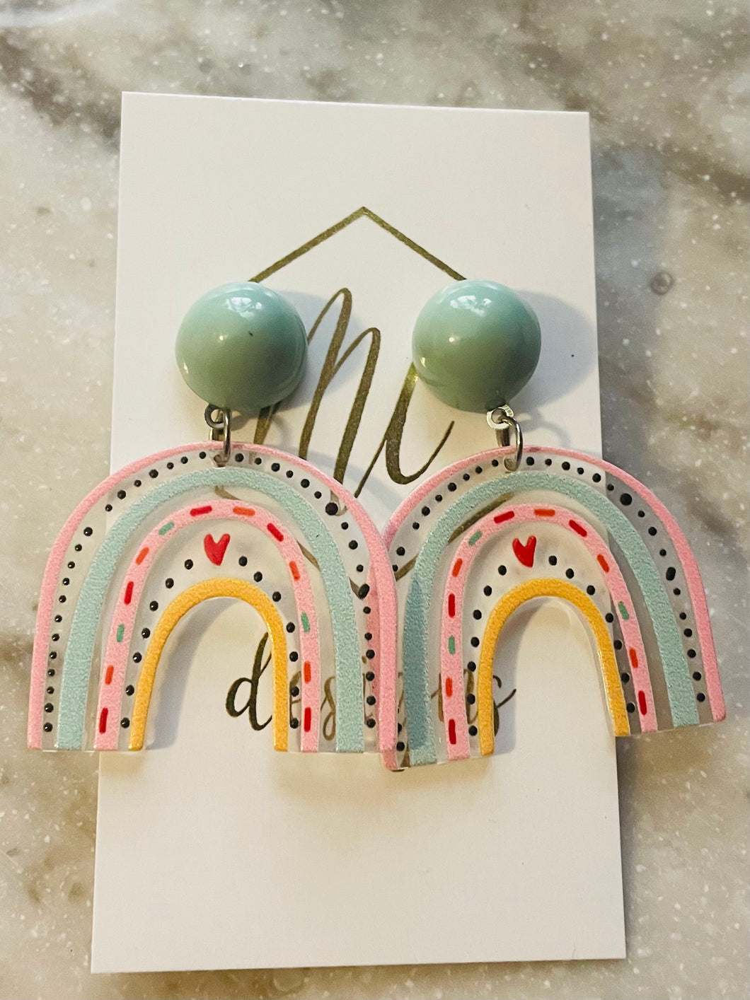 Fun Acrylic Rainbow Earrings