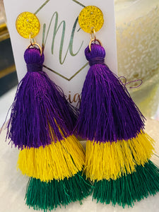 Mardi Gras Tassel Earrings