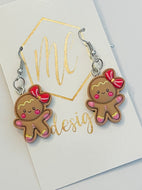 Small Christmas Gingerbread Earrings