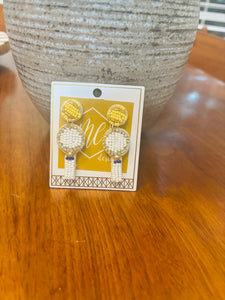 Tennis Racket Beaded Earrings