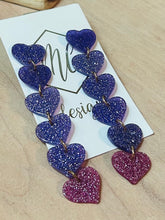 6 Heart Acrylic Dangle Valentine Earrings