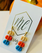 Triple Pumpkin Earrings on Gold Posts