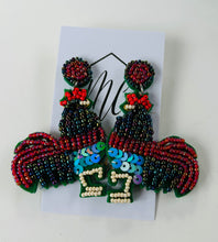Beaded Rooster Earrings