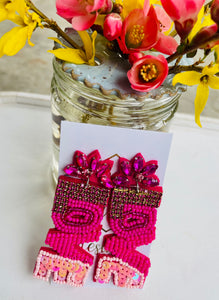 Beaded XOXO or LOVE Earrings