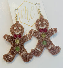 Acrylic Glitter Gingerbread Christmas Earrings