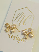 Rhinestone Bow Studs