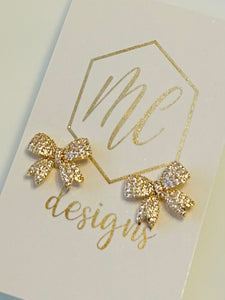 Rhinestone Bow Studs