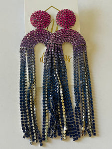 Large Rhinestone Arch Earrings