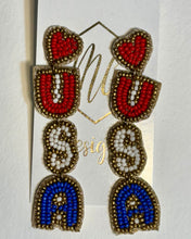 Statement Beaded USA Earrings