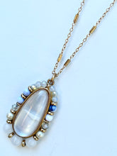 Iridescent Moonstone Long Chain Necklace